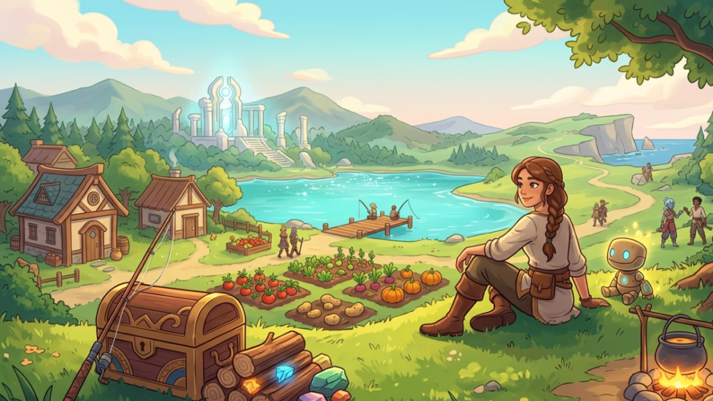 videojuego palia ilustracion.