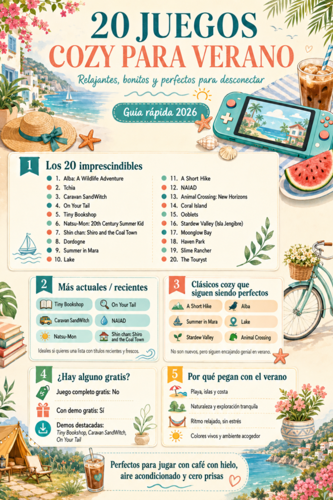 Cozy games for summer juegos cozy para verano