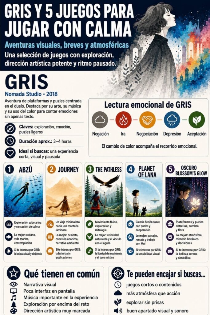 infografia gris infografía resumen GRIS y juegos similares